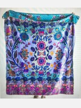 Natural Life Double Sided Multicolor Throw Blanket